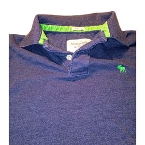 Abercrombie & Fitch Navy and Green Polo Shirt